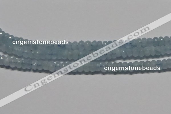 CAQ761 15.5 inches 5*8mm faceted rondelle aquamarine beads