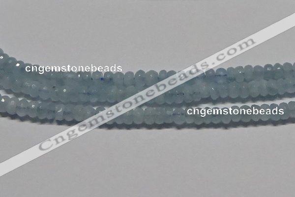 CAQ762 15.5 inches 6*10mm faceted rondelle aquamarine beads