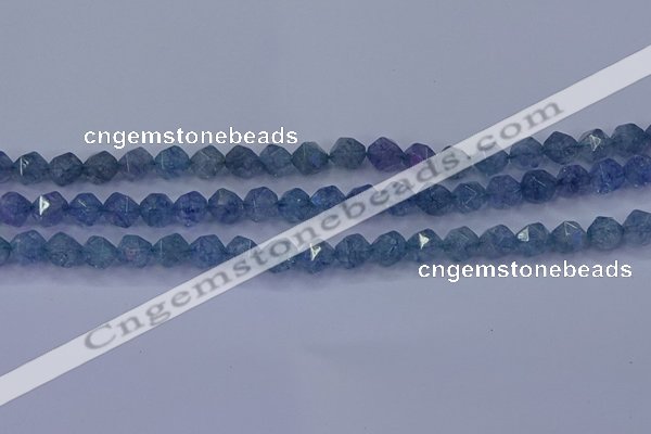 CAQ772 15.5 inches 8mm faceted nuggets imitation aquamarine beads