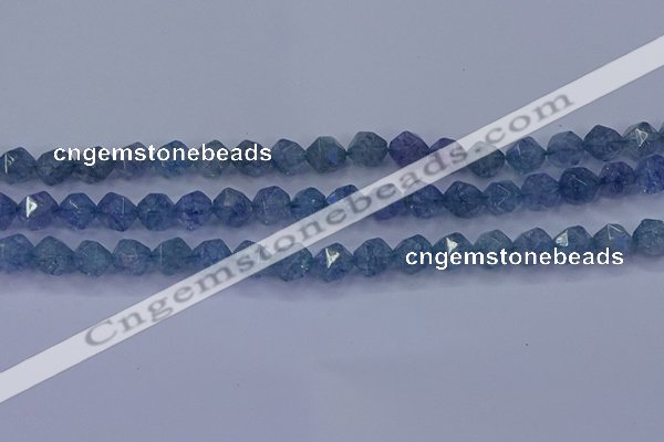 CAQ773 15.5 inches 10mm faceted nuggets imitation aquamarine beads