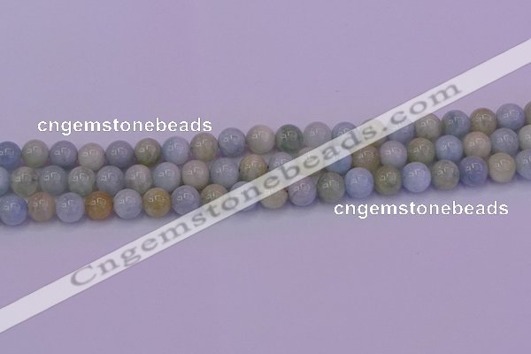 CAQ782 15.5 inches 8mm round natural aquamarine beads