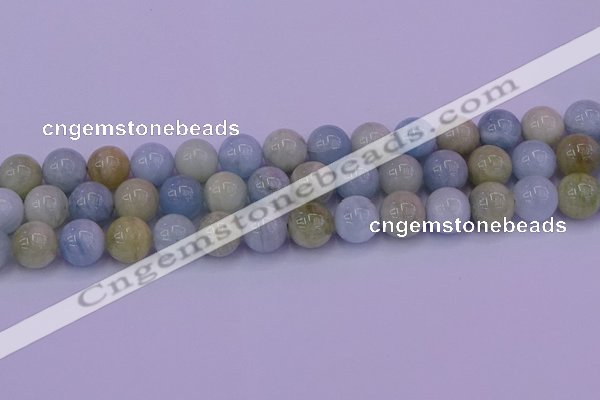 CAQ784 15.5 inches 12mm round natural aquamarine beads