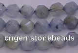 CAQ790 15.5 inches 6mm faceted nuggets aquamarine gemstone beads