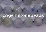 CAQ791 15.5 inches 8mm faceted nuggets aquamarine gemstone beads