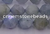 CAQ793 15.5 inches 12mm faceted nuggets aquamarine gemstone beads