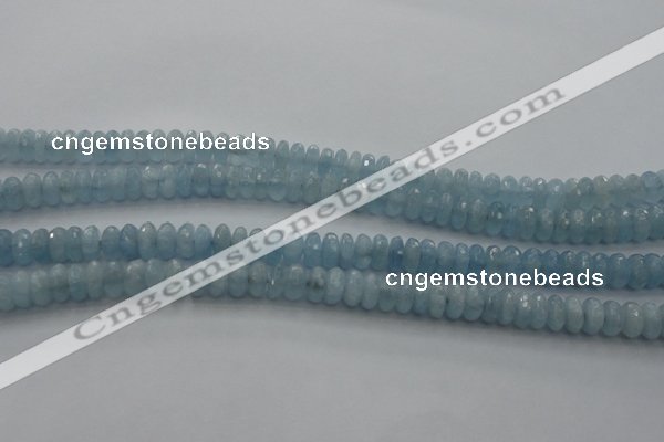 CAQ80 15.5 inches 3*7mm faceted rondelle AA grade aquamarine beads