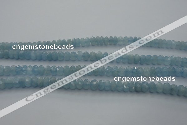 CAQ81 15.5 inches 4*7mm faceted rondelle AA grade aquamarine beads