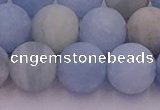 CAQ813 15.5 inches 10mm round matte aquamarine beads wholesale