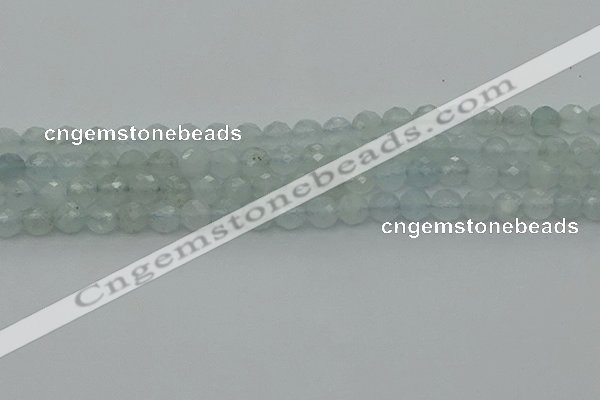 CAQ820 15.5 inches 6mm faceted round aquamarine beads wholesale