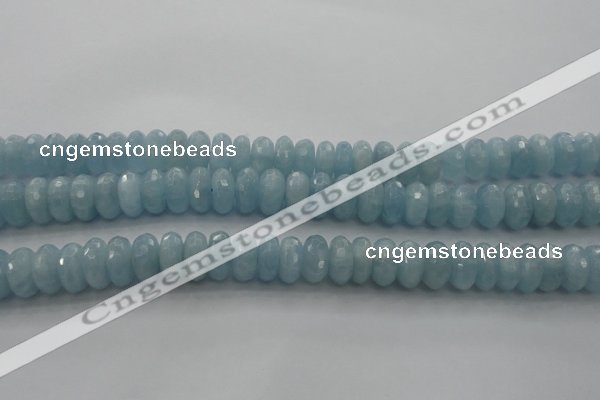 CAQ83 15.5 inches 6*11mm faceted rondelle AA grade aquamarine beads