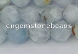 CAQ834 15.5 inches 12mm faceted nuggets aquamarine beads