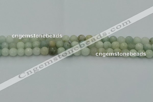 CAQ836 15.5 inches 6mm faceted round aquamarine beads wholesale