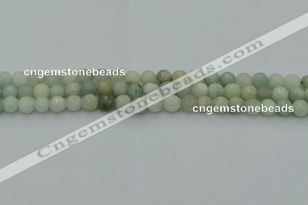 CAQ836 15.5 inches 6mm faceted round aquamarine beads wholesale