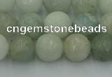 CAQ838 15.5 inches 10mm faceted round aquamarine beads wholesale