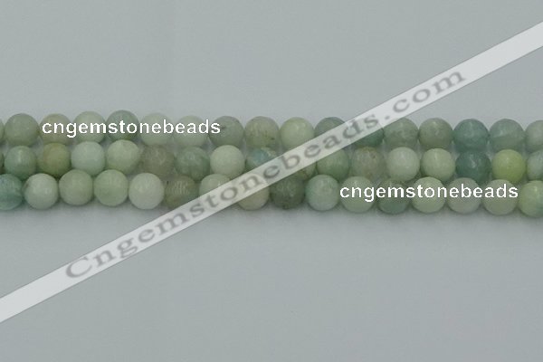 CAQ838 15.5 inches 10mm faceted round aquamarine beads wholesale