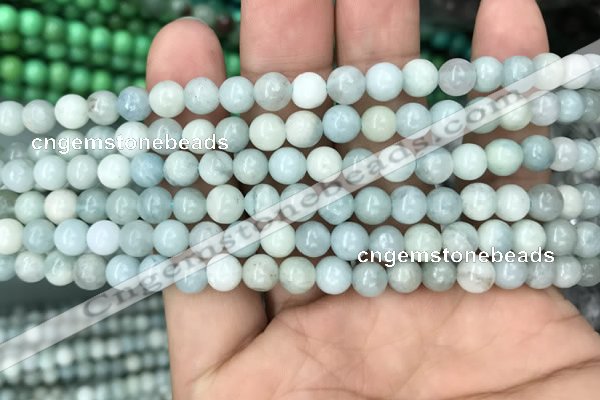 CAQ841 15.5 inches 6mm round aquamarine beads wholesale