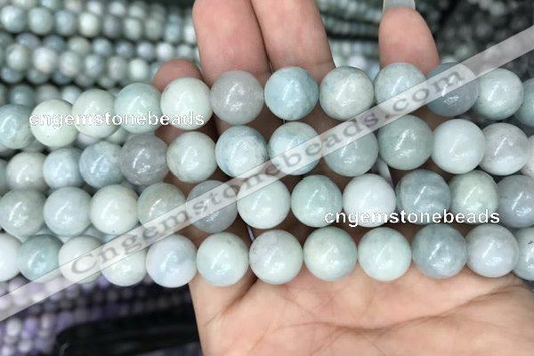 CAQ844 15.5 inches 12mm round aquamarine beads wholesale