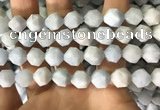 CAQ856 15.5 inches 12mm faceted nuggets aquamarine beads wholesale