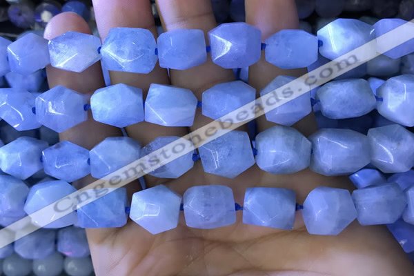 CAQ862 15.5 inches 10*12mm - 12*14mm faceted nuggets aquamarine beads