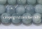 CAQ870 15.5 inches 6mmm faceted round aquamarine beads wholesale