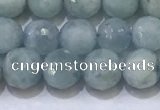 CAQ870 15.5 inches 6mmm faceted round aquamarine beads wholesale