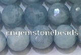 CAQ871 15.5 inches 8mmm faceted round aquamarine beads wholesale