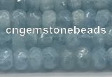 CAQ890 15.5 inches 3.5*6mm faceted rondelle aquamarine beads