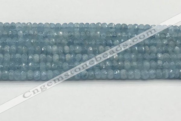 CAQ890 15.5 inches 3.5*6mm faceted rondelle aquamarine beads