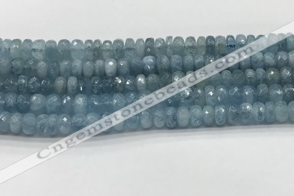 CAQ892 15.5 inches 5*8mm faceted rondelle aquamarine beads