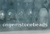 CAQ894 15.5 inches 5*12mm faceted rondelle aquamarine beads