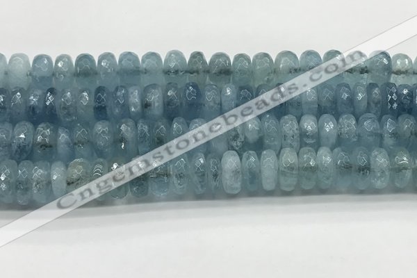 CAQ894 15.5 inches 5*12mm faceted rondelle aquamarine beads
