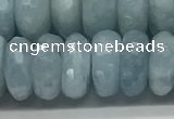 CAQ895 15.5 inches 6*12mm faceted rondelle aquamarine beads