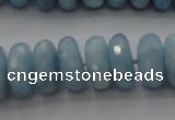 CAQ90 15.5 inches 6*13mm faceted rondelle AA grade aquamarine beads