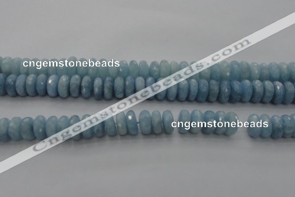 CAQ90 15.5 inches 6*13mm faceted rondelle AA grade aquamarine beads