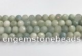 CAQ914 15.5 inches 12mm faceted round aquamarine beads wholesale