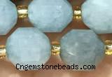 CAQ930 15 inches 9*10mm faceted aquamarine beads wholesale