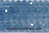 CAQ944 15 inches 3*4mm faceted rondelle aquamarine beads