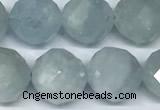 CAQ947 15 inches 10mm faceted round aquamarine beads