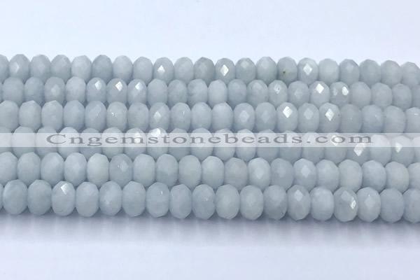 CAQ949 15 inches 6*8mm faceted rondelle aquamarine beads