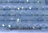 CAQ961 15 inches 3mm faceted round aquamarine beads