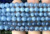 CAQ977 15 inches 6mm round aquamarine gemstone beads