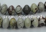 CAR14 15.5 inches 8*12mm rondelle artistic jasper beads wholesale