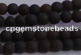 CAR208 15.5 inches 5mm - 6mm round matte natural amber beads