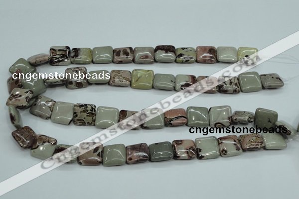 CAR23 15.5 inches 15*15mm square artistic jasper beads wholesale