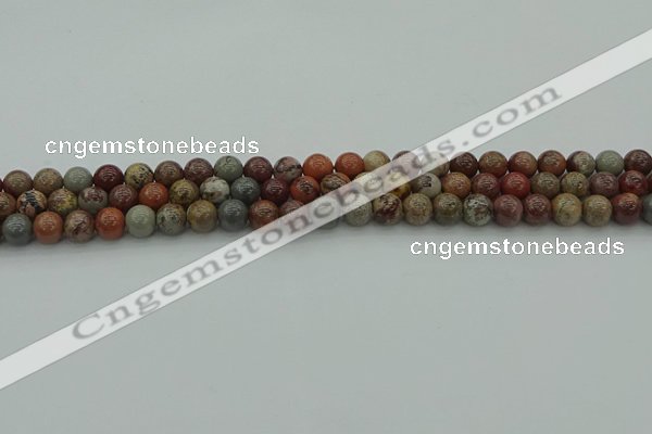 CAR350 15.5 inches 4mm round red artistic jasper beads wholesale