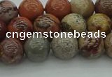 CAR352 15.5 inches 8mm round red artistic jasper beads wholesale