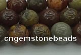 CAR353 15.5 inches 10mm round red artistic jasper beads wholesale