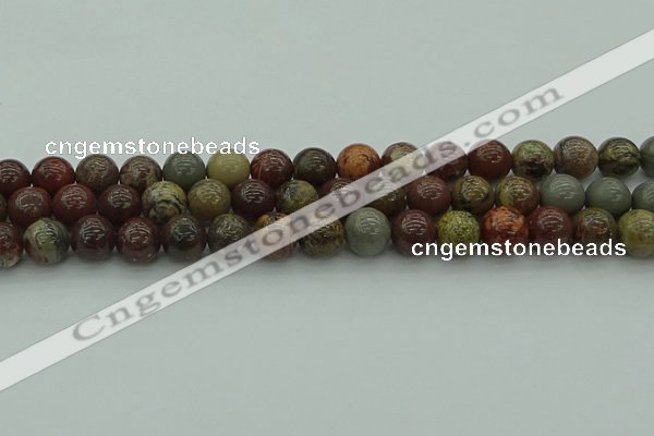 CAR353 15.5 inches 10mm round red artistic jasper beads wholesale