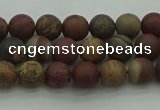 CAR360 15.5 inches 4mm round matte red artistic jasper beads