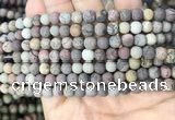 CAR370 15.5 inches 4mm round matte artistic jasper beads wholesale
